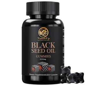 Nigella Sativa Organic Black Seed Oil Gummies 60 Count - Cold-Pressed with Honey, Supports Immunity, Hair Growth, Skin Health & Digestion