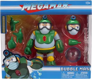 Mega Man Wave 3 Bubble Man Action Figure Toys – 1:12 Deluxe Scale – 6" Tall, Fully Articulated, Collector Packaging by Jada