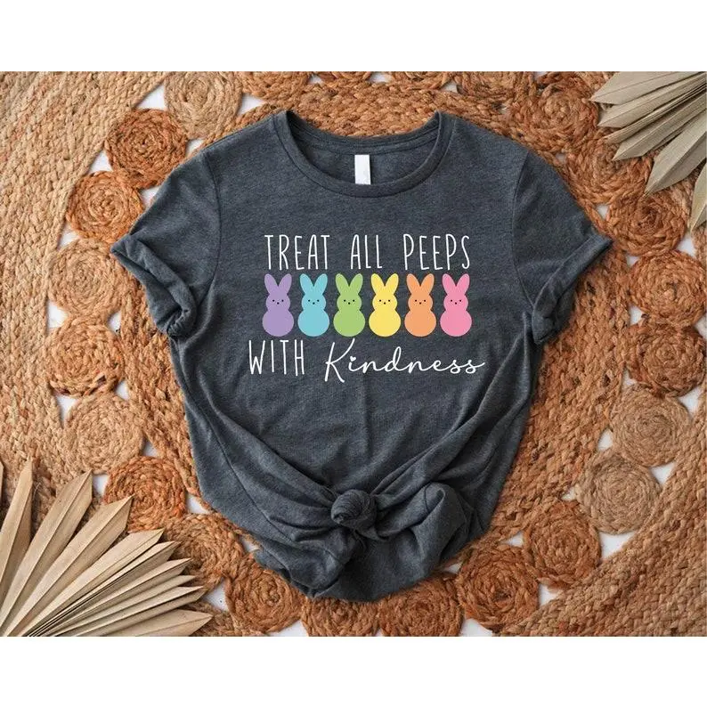 Treat All Peeps With Kindness Shirt, Teachers Easter Shirt, Easter Gift For Teacher, Teachers Easter Day Outfit, Teacher Bunny Shirt Gift Casual Classic