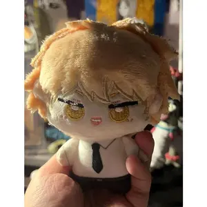 Stuffed 10cm Anime Chainsaw Man Power Denji Printed body Cotton Plush Doll Creative Backpack Ornament or Kids Birthday Gift