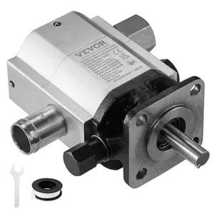 fathersdaygift VEVOR Hydraulic Log Splitter Pump, 16GPM, 2 Stage 4000PSI Wood Log Splitter Pump, 1'' Inlet 1/2'' NPT Outlet 3600 RPM Aluminum Hydraulic Gear Pump, for Small Engine Mounting Log Splitters Snowplow