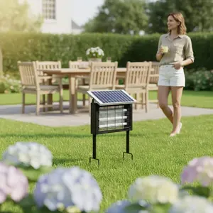 Summer Outdoor Solar Bug Zapper Non‑Chemical UV Mosquito Killer Pet‑Friendly Backyard Insect Trap
