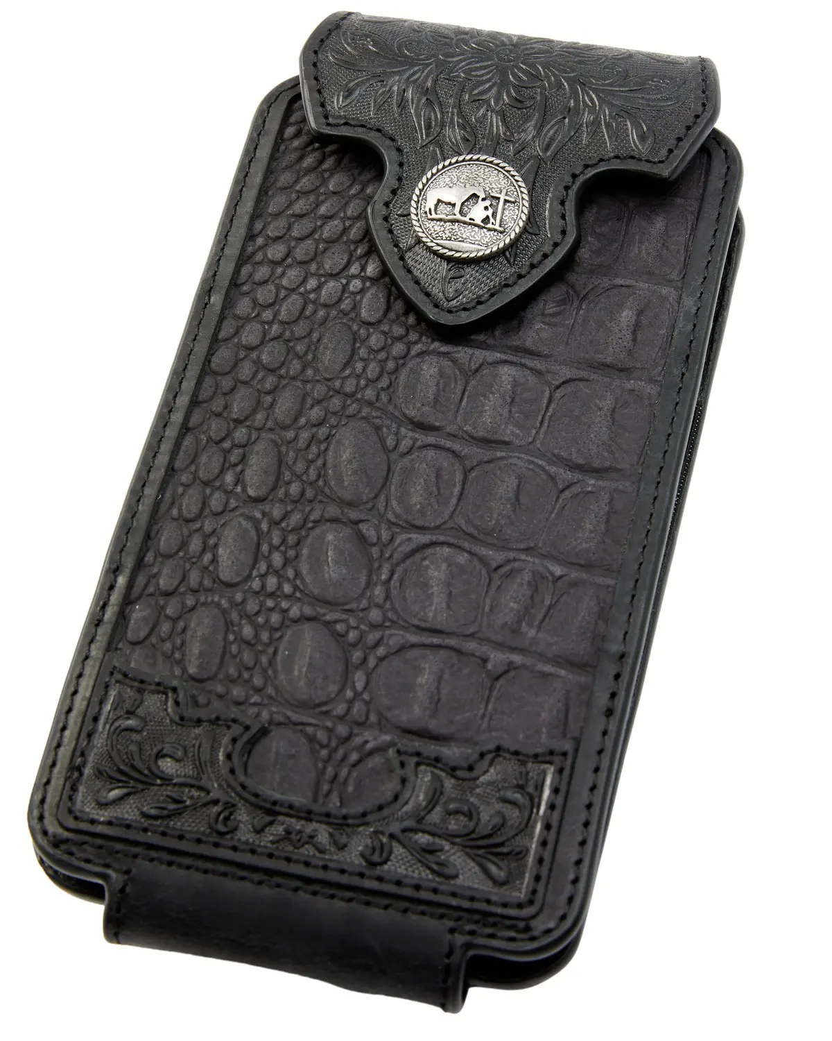 Cody James Men's Men'S Crocodile Embossed Cell Phone Case - Cjafa23wt4blk