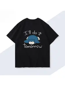 Pok É Mon Mobile Game Snorlax T-shirt Summer Men's and Women's New Style Japanese Harajuku Trendy Loose Casual Short Sleeve