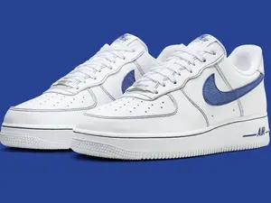 Nike Air Force 1 Low '07 LV8 White Deep Royal Blue HQ2037-100 Men's Fashion Sneaker New