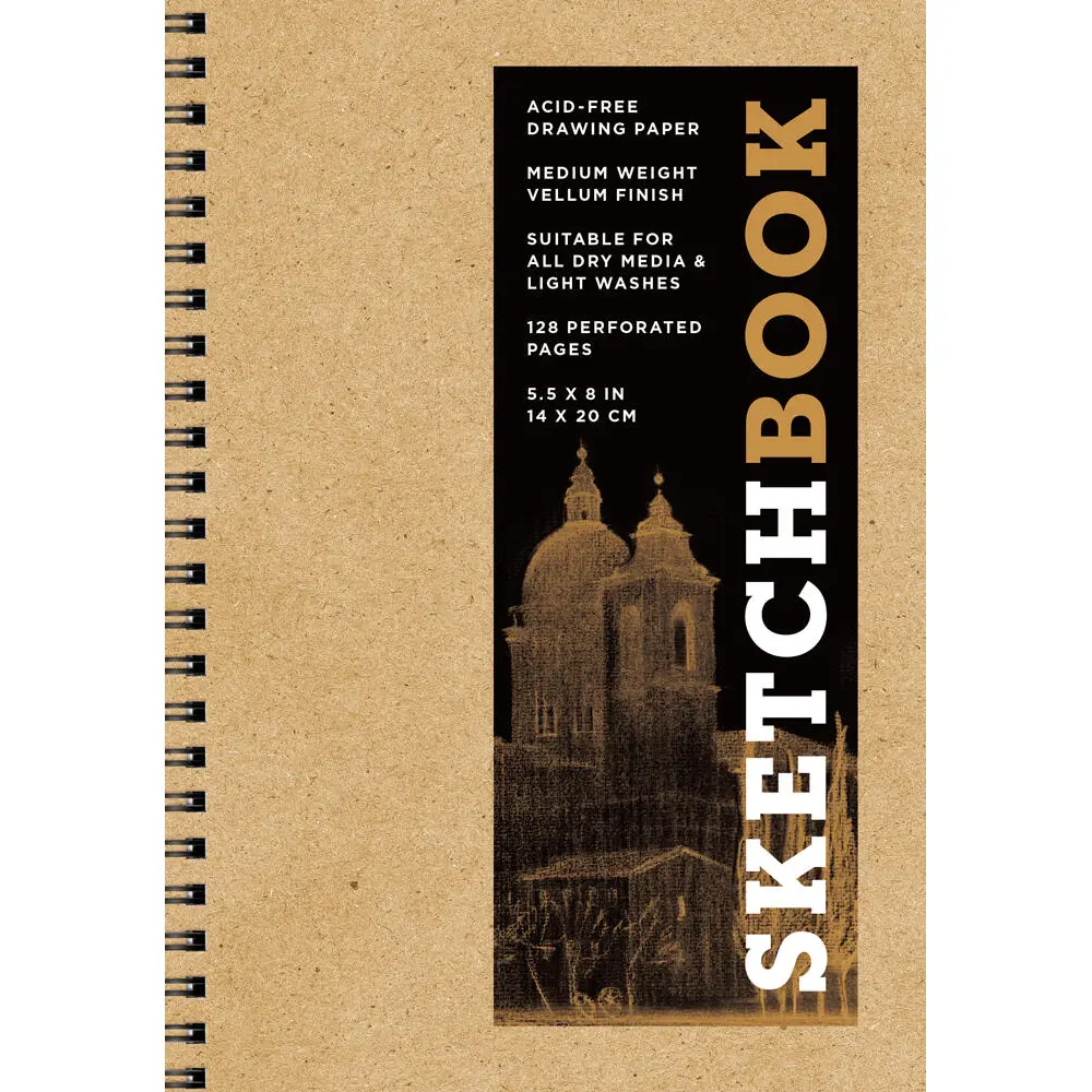 Sketchbook 5.5 x 8" Kraft Spiral Hardcover Mixed Media Sketchbook for Drawing Sketchbook 5.5 x 8" Kraft Spiral Hardcover Mixed Media Sketchbook for Drawing