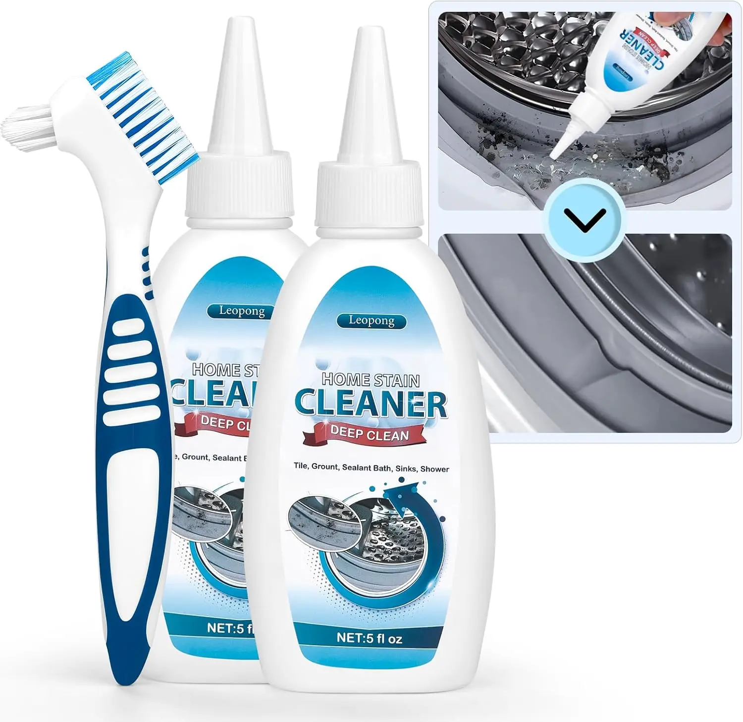 Leopong Multi-Purpose Toilet Cleaner Gel, 10 fl oz (pack of 1) Deep Cleaning Supplies - Easy to Use Indoor Cleaner for Washing Machine, Shower Surfaces with Satisfaction Guarantee