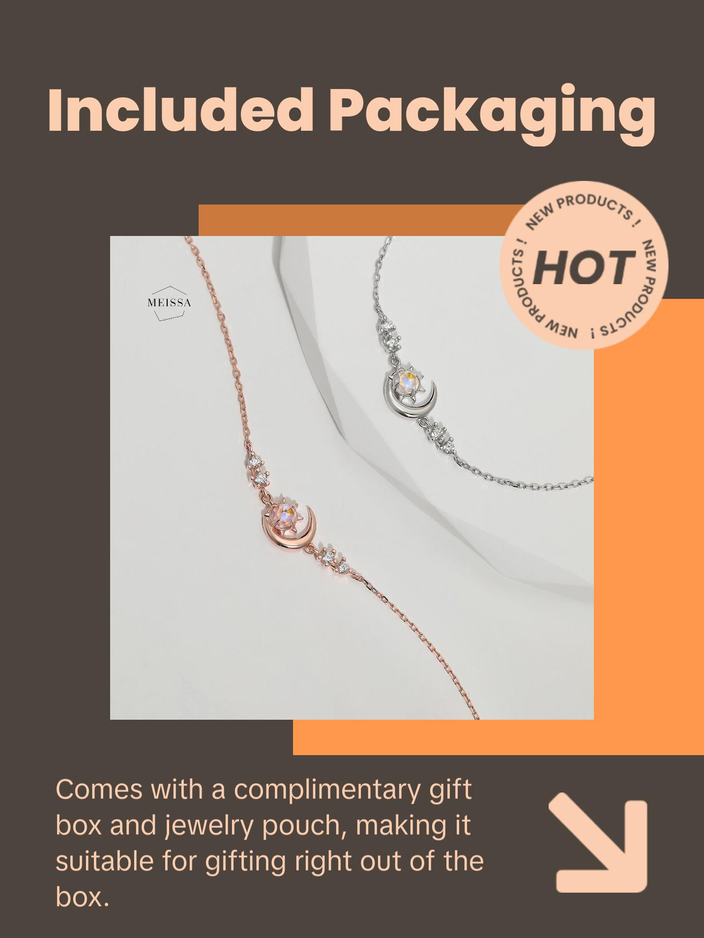 Dainty Crescent Moon Bracelet, 925 Solid Sterling Silver Unique Elegant Blue Purple Opal Stone Moon Bracelet, Rose Gold & Gold Celestial Moon Bracelet Cute Gift for Her Mom Sister Girlfriend Graduation Christmas Birthday