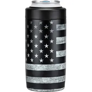 4-in-1 Slim Can Cooler Easy to Hold Insulated Beer Can Holder Double-Walled Stainless Steel for All Cups Gift