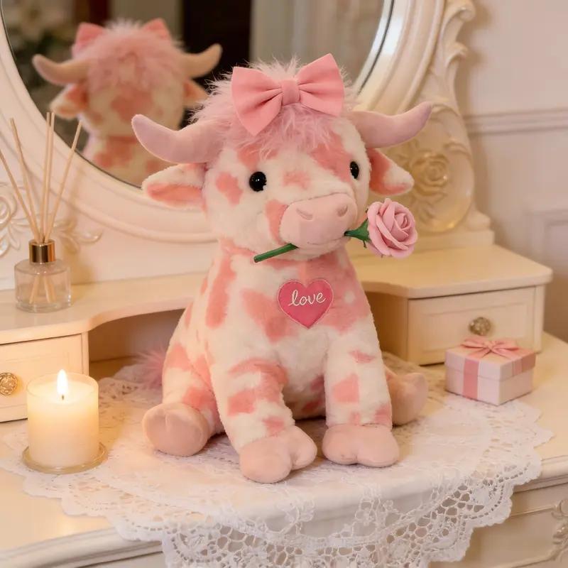 13- inch Highland Cow Stuffed Animal: Ultra - cute Fluffy Plush Gift! Realistic Figure & Weighted Design for Anniversary Birthday Gift Home Decor