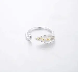 Recycled Brass Calla Lily Ring with Sterling Silver Filling, Unisex