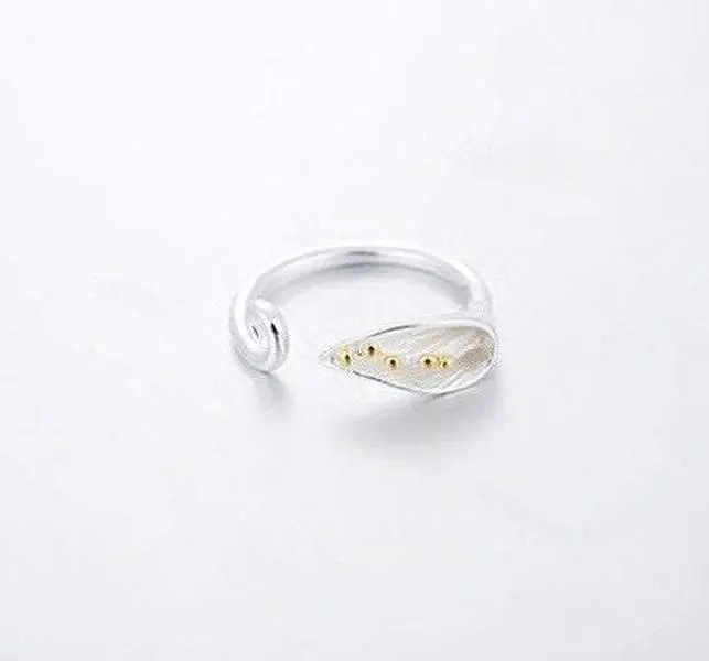 Recycled Brass Calla Lily Ring with Sterling Silver Filling, Unisex