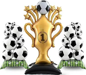 59-Inch Shiny Thick Gold Metallic Trophy Stand 3-Piece Giant Set, Birthday Party Balloons Decorations, Happy Birthday Supplies for Boys, Sports Day Home Festive Essentials, Large Trophy Balloons