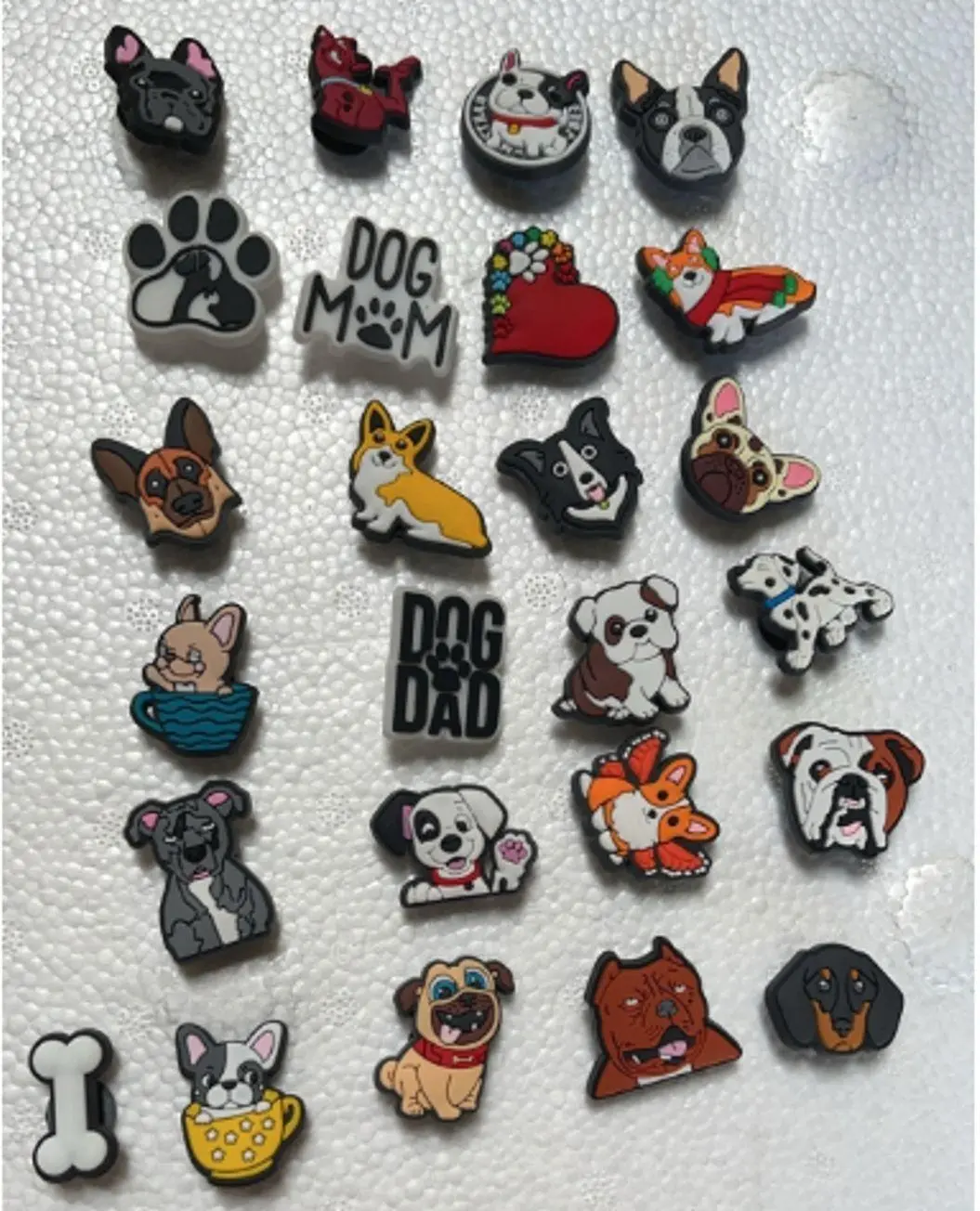 25 Piece Dog Breed Shoe Charms Set, Cute Animal PVC Decoration Accessories for Garden Clogs, Durable Cartoon Shoe Pins for Kids and Adults
