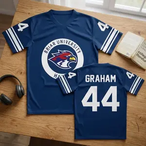 Navy 66 Graham Mesh Football Jersey Shirt,  Briar Uni Game Day Athletic Streetwear, Campus Style Fan Inspired Sports, Book Lover Gift, Graham fans Shirts