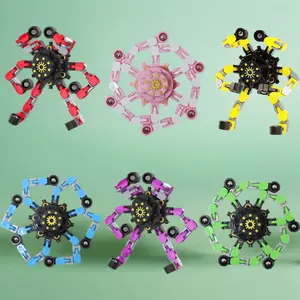 6 Pcs Transformable Fidget Spinners, Deformable Fingertip Gyro Stress Relief Sensory Toys, Easter Basket Stuffers & Party Favors, Gifts for Kids Adults Boys Girls