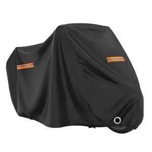 Thick Motorcycle Cover, Durable Protective Gear, Fluorescent Color Accents, Suitable for All Vehicles, Reinforced Stitching, Simple Design