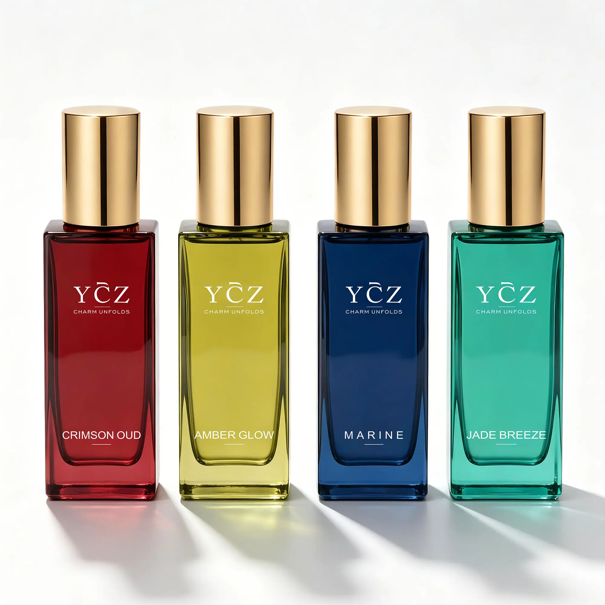 YCZ Luxury Men's 4-Scent 100ml Fragrance Set - Citrus, Fruity Long-Lasting Eau de Parfum, Multi-Vial Fragrance Collection Gift Box for Date, Daily Wear