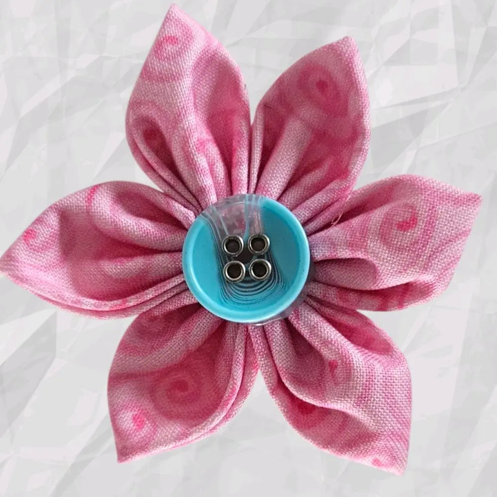 Handmade Cotton Geometric Decorative Detachable Flower Charm for Dog & Cat Collars, Harnesses - Blush Pink Pet Accessory