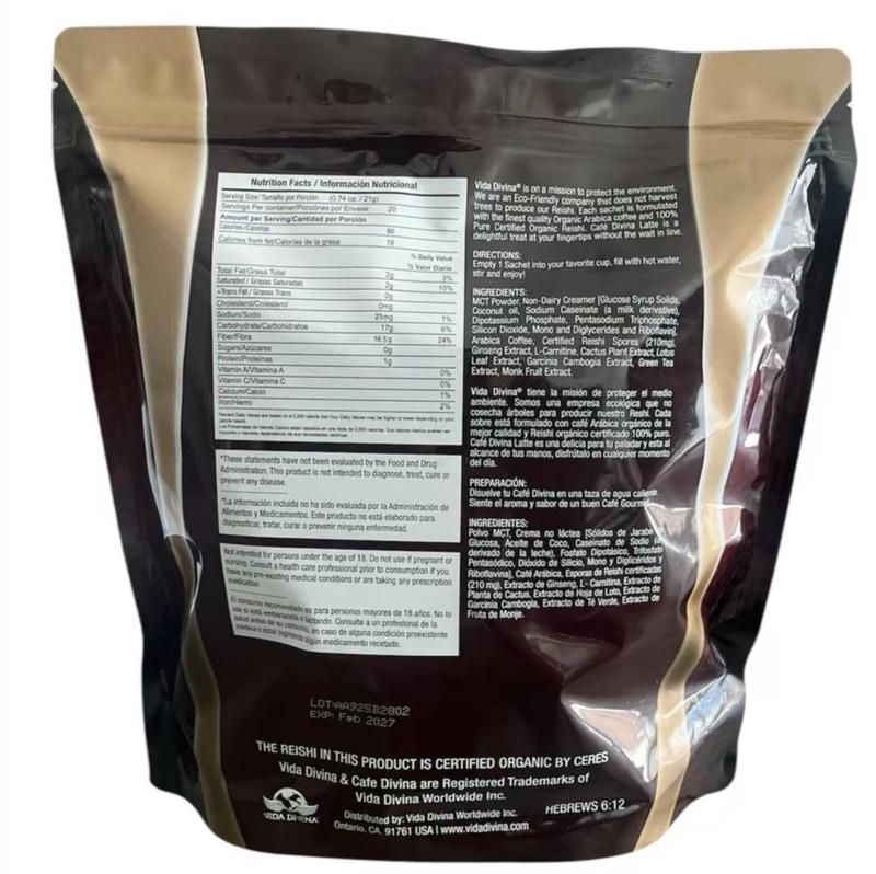 Scuplt Latte Premium Coffee Infused with Reishi 210g Sweetened with Monk Fruit Beverage Perfume No Sugar Added