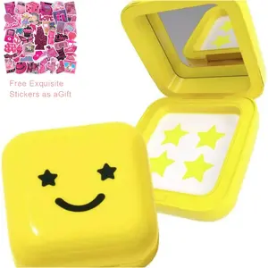 32 Acne Patches + 50 Fun Stickers with Smiley Mirror Box - Star-Shaped Hydrocolloid Pimple Patches, Acne Spot Treatment, Portable & Customizable Kit