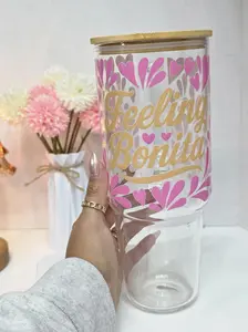 Feeling Bonita 40oz Glass Tumbler, Talavera Tumbler 40oz, Talavera Design Tumbler For Gift, Talavera Mug Gift For Her, Talavera Drinkware, Gift for Latina, Mexican Tumbler, Latina Gift, Mexican Gifts, Gift For Latina Wife, Latina Girl Mug, Talavera Mug