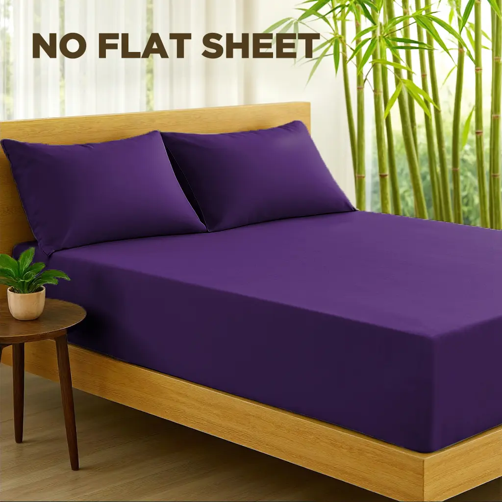 Emircey 3 Piece Bamboo Sheets Set (1 Fitted Sheet + 2 Pillowcases) – Soft, Breathable, Cooling Bedding for Home, Hotel, and Dorm, Mother's Day Gifts for Her