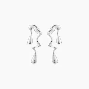 Cider [2 colors, size One Size-One Size] Irregular Water Drop Shaped Stud Earrings