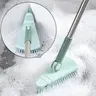 Stiff-Bristle Shower Cleaning Brush with Removable Stainless Steel Long Handle, Durable Household Scrub Brush for Bathroom Toilets, Kitchen Countertops, Balconies, and Floor Tiles