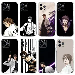 Bleach Anime Aizen Exclusive Artistic Phone Cases For iPhone 17 Promax Pro Air 16 Plus 15 14 13 12 11 Transparent Soft TPU Cover