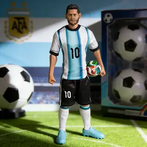 Football Star Figurine Edition Soccer Player Figurine 6-Inch Desktop Decor & Collectible Toy Gift for Boys Fans