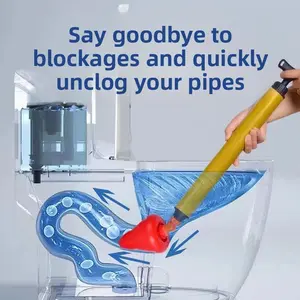 High-Pressure Toilet Unclogger, Household Drain Cleaner for Kitchen, Bathroom & Toilet Pipe Blockages