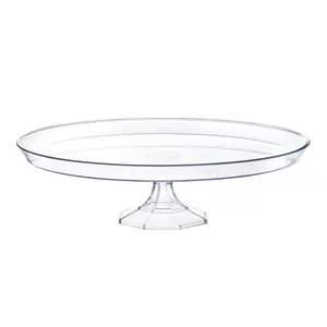 11.6" Clear Medium Round Plastic Cake Stands