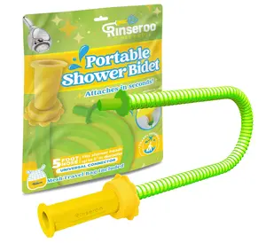 Rinseroo Portable Shower Bidet Hose 5 Foot Universal Connector for Easy Transport & Home Use with Mesh Travel Bag Included - Bidetstoilets Bidetstoilets Toiletbidet