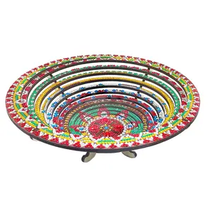 Diamond Painting Kit DIY Diamond Wooden Snack Storage Tray Diamond Art Painting Candy Plate DIY Handmade Dot Diamond Decorative Plate for Parties Festivals Family Gatherings