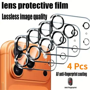 4 Ultra-Clear 9h Tempered Glass Camera Lens Protector Film, Compatible with iPhone 17/16/15/14/13/12/11 Series, Full Coverage, Scratch-Resistant