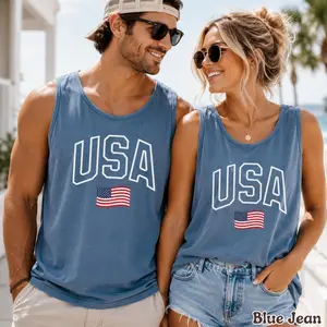 USA Matching Tank Tops, Comfort Colors Couples Tank, American Flag Tank Top, Patriotic Summer Shirt, Unisex Beach Tank, Fourth of July Shirt