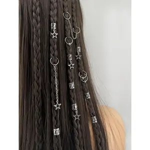 32pcs Star Dreadlock Hair Braids Cuffs and Braid Decorations Hair Accessories Loc Hair Jewelry for Braids for Women