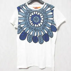 Pre-owned Tory Burch Cotton Small Leather Goods Logo Print T shirt