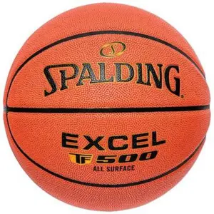 Spalding Excel TF-500 Regulation Size Basketball, 29.5" Synthetic Faux Leather Composite, Deep Channel Design for Superior Control, Tacky Grip, Indoor-Outdoor All-Surface Use, Round Ball Basketballs