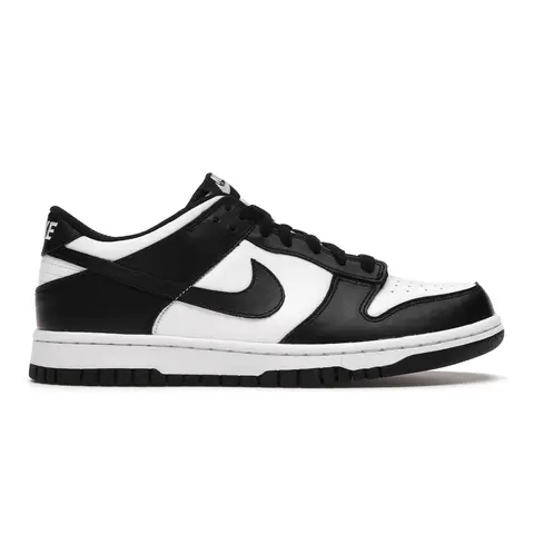 Nike Dunk Low Panda Unisex Grade School (GS) Kids' Brand New Leather & Synthetic Casual Low Top Lace-Up Laces Basketball Gym Trainers, Casual Trendy Trainers for All Seasons CW1590-100