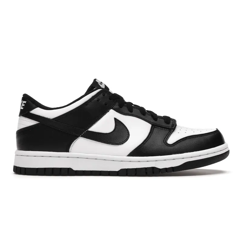 Nike Dunk Low Panda Unisex Grade School (GS) Kids' Brand New Leather & Synthetic Casual Low Top Lace-Up Laces Basketball Gym Trainers, Casual Trendy Trainers for All Seasons CW1590-100