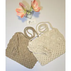 Woven Cotton Crossbody Macrame Bag