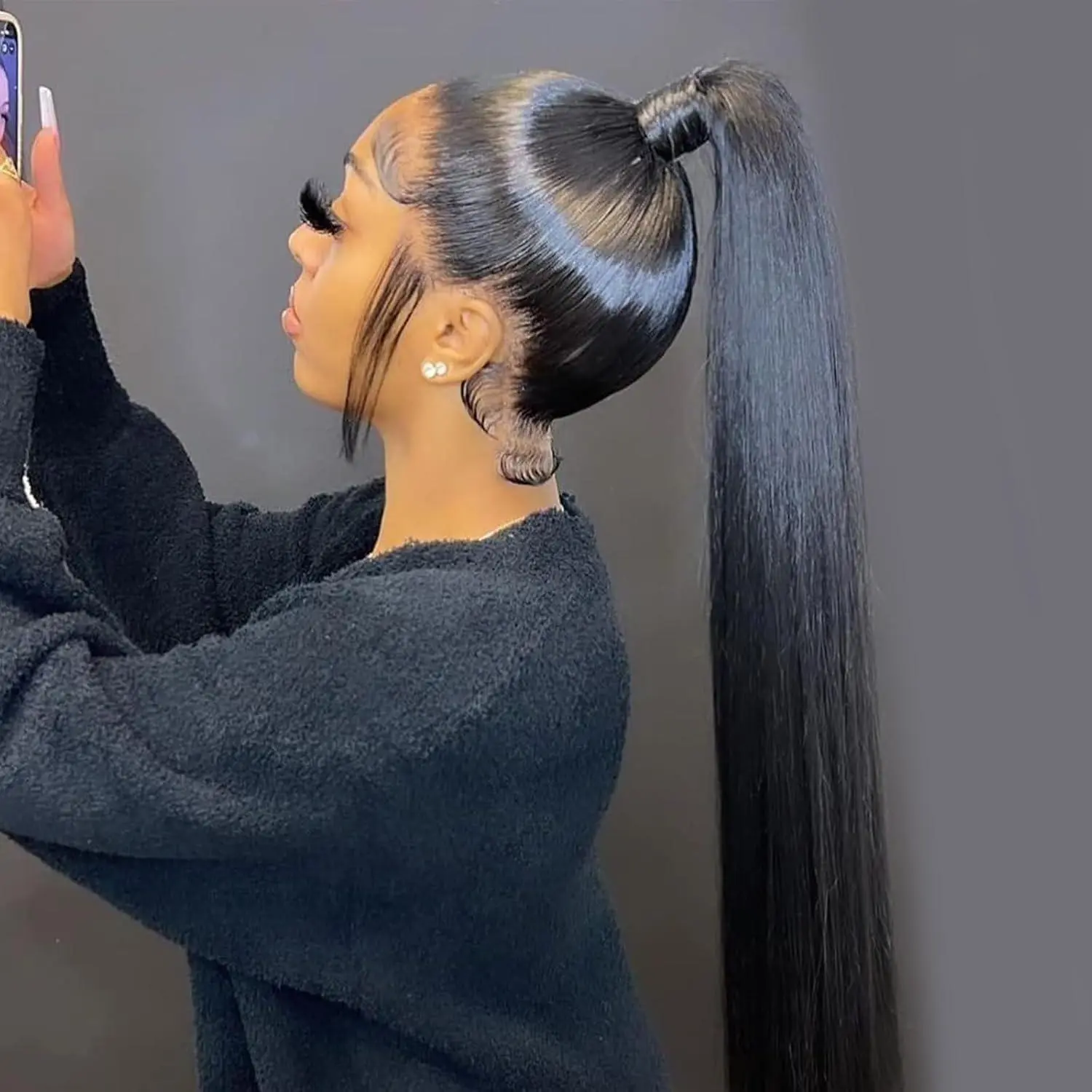 360 Lace Frontal Wig Straight Transparent Lace Front Wig Brazilian Wet And Wavy 360 HD Lace Human Hair Wigs Pre Plucked with Baby Hair Natural Color