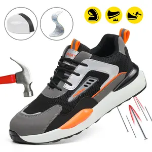 Men & Women Color‑block Lace‑Up Mesh Steel/Composite Toe Safety Sneakers — Lightweight, Breathable, Anti‑smash, Anti‑puncture & Anti‑slip Work Shoes Summervibes Footwear Worker Spring Glow Up Steel Toe Boot Shoe steel toe boots work shoes work boots for