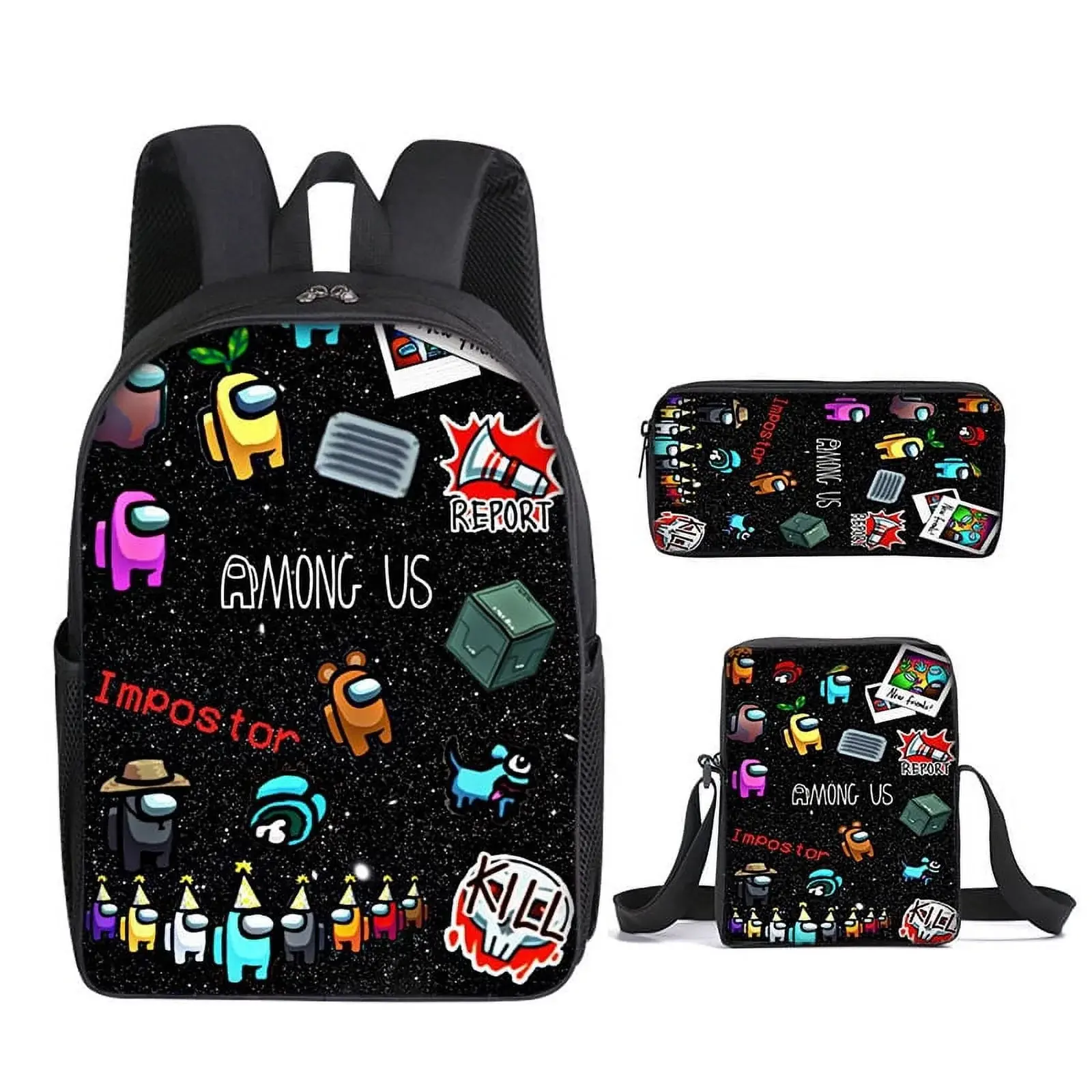 XNB Among Us Game Backpack Anime Printed Shoulder Bag and Pencil Case Casual&Daily Laptop Backpack