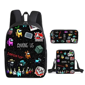 XNB Among Us Game Backpack Anime Printed Shoulder Bag and Pencil Case Casual&Daily Laptop Backpack