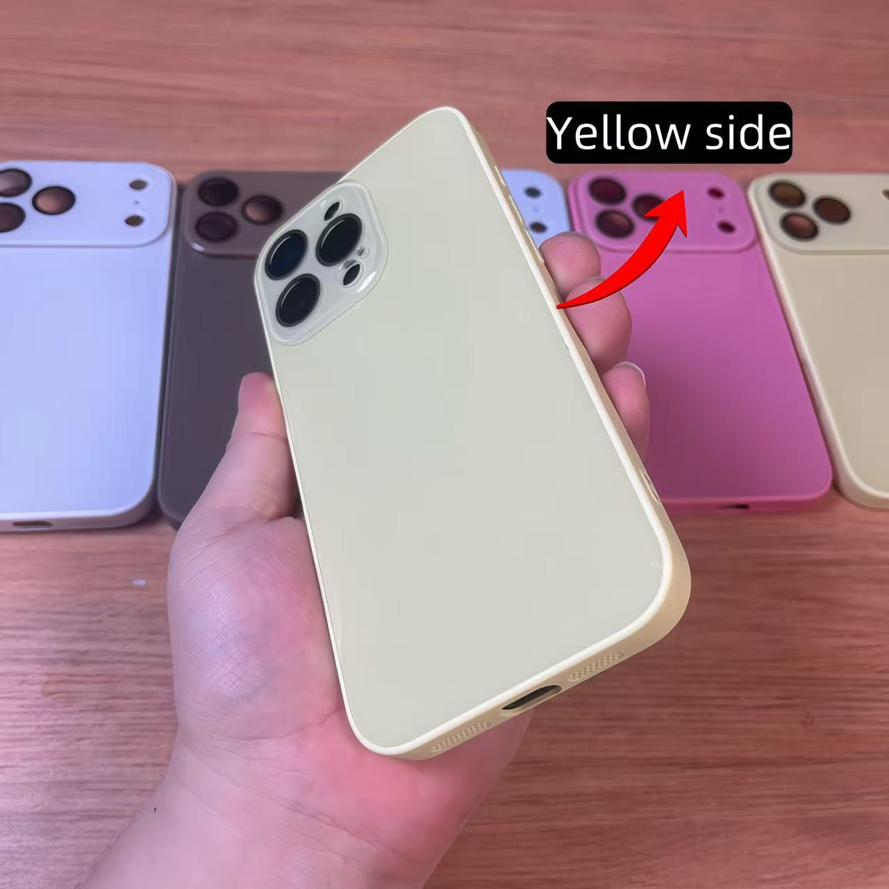 Luxury crystal texture mobile phone case, skin-feeling solid color mobile phone case suitable for iPhone17/16/15/14/13promax series, solid color mobile phone protective cover