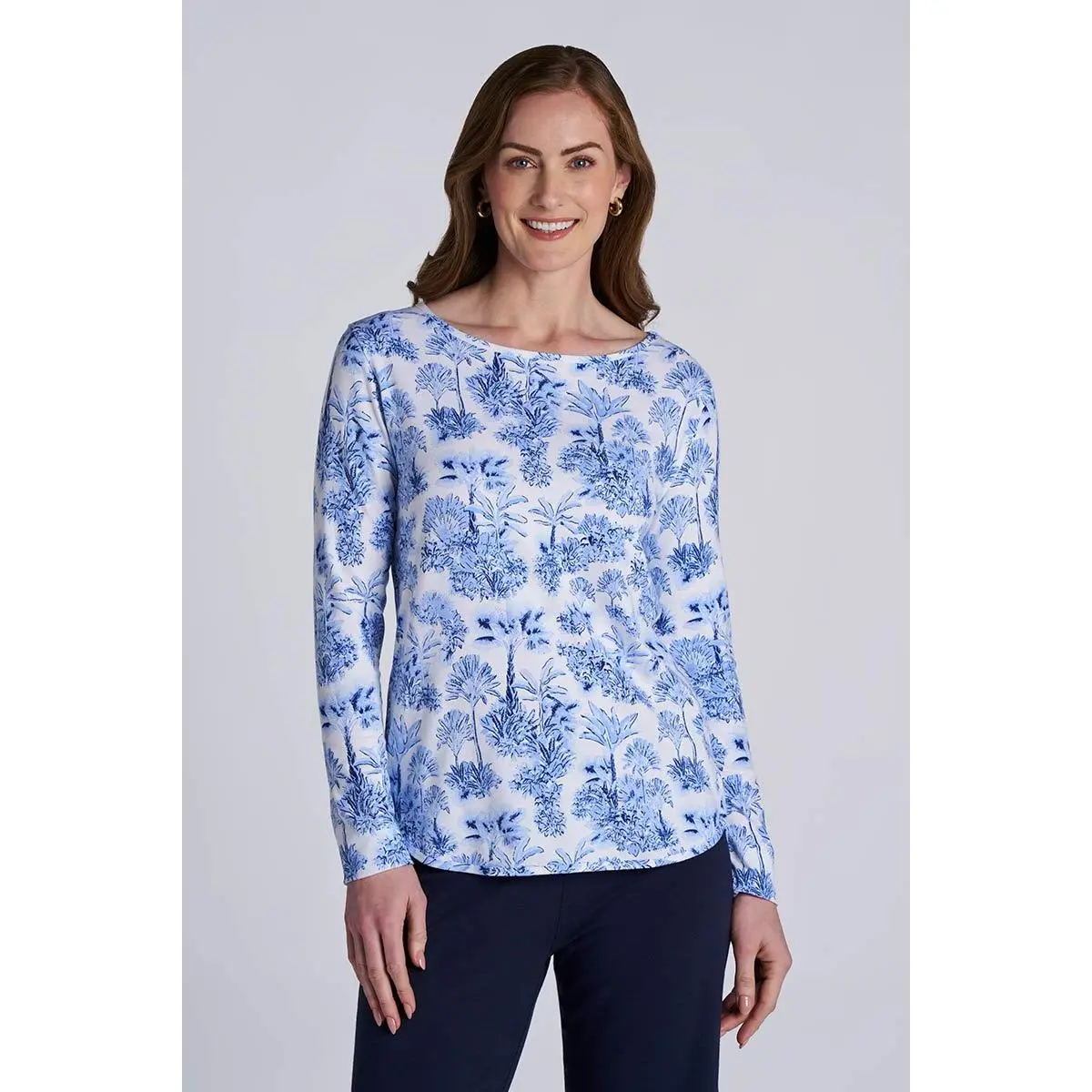 Heyday | Women's Side Split Shirt | Periwinkle Isla Bonita