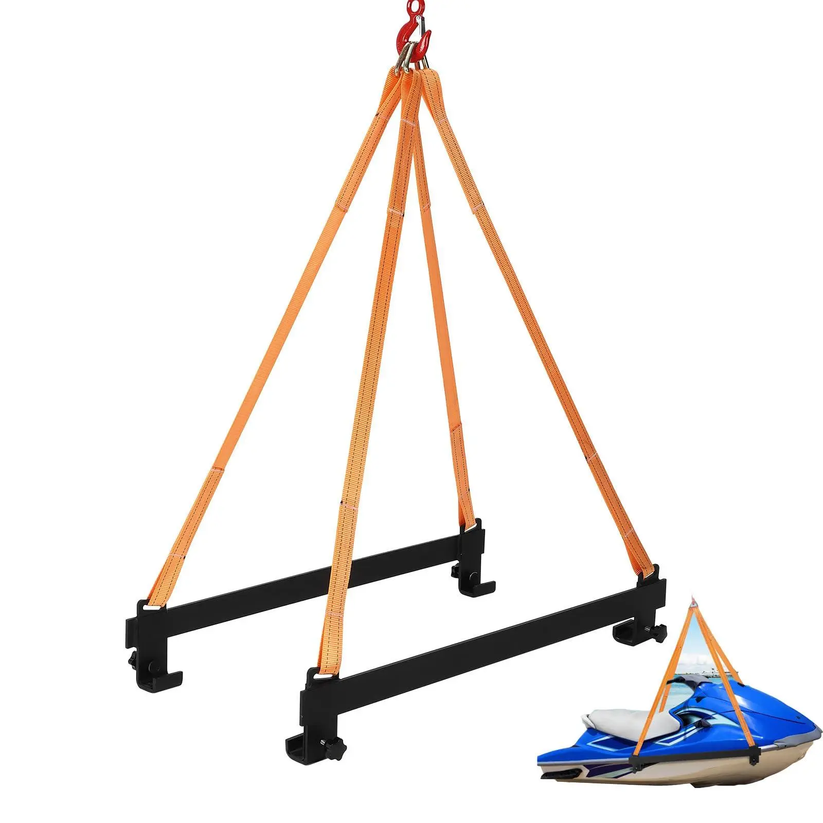 GARVEE Watercraft Lift Sling,1500 LB Capacity, Jet Ski Lift Sling with Steel Bracket with Anti Slip Strip & Polyester Lifting Straps,for Personal Watercraft, PWC, Jet Ski